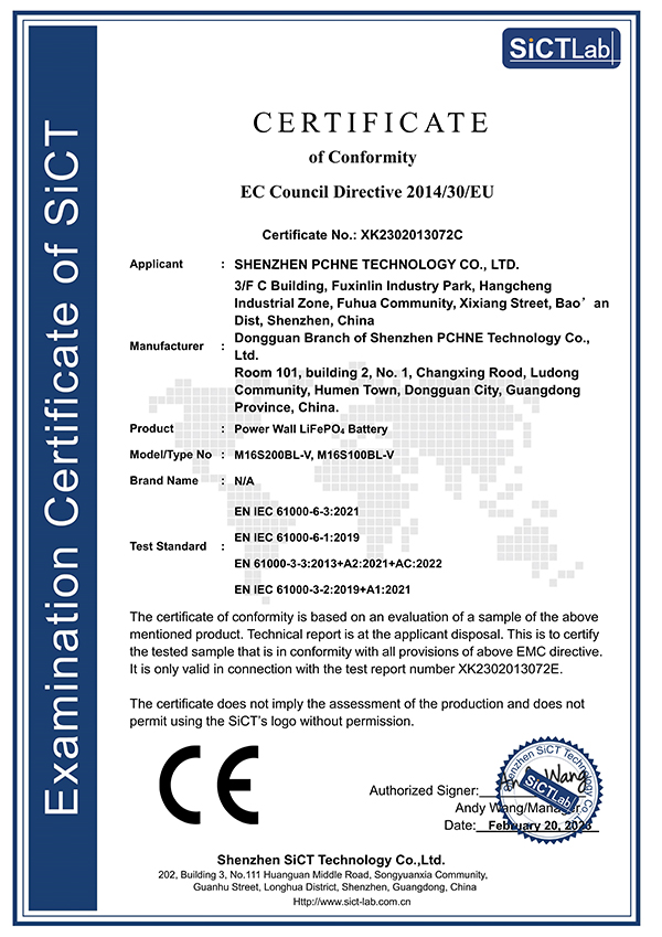 CERTIFICATE of Conformity EC Council Directive 2014/30/EU